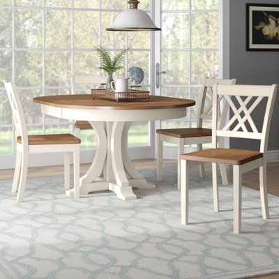 Fretwell 5 - Piece Round Extendable Solid Wood Dining Set