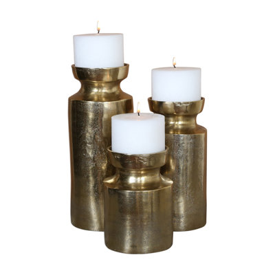 Aluminum Tabletop Candlestick with Candle Included