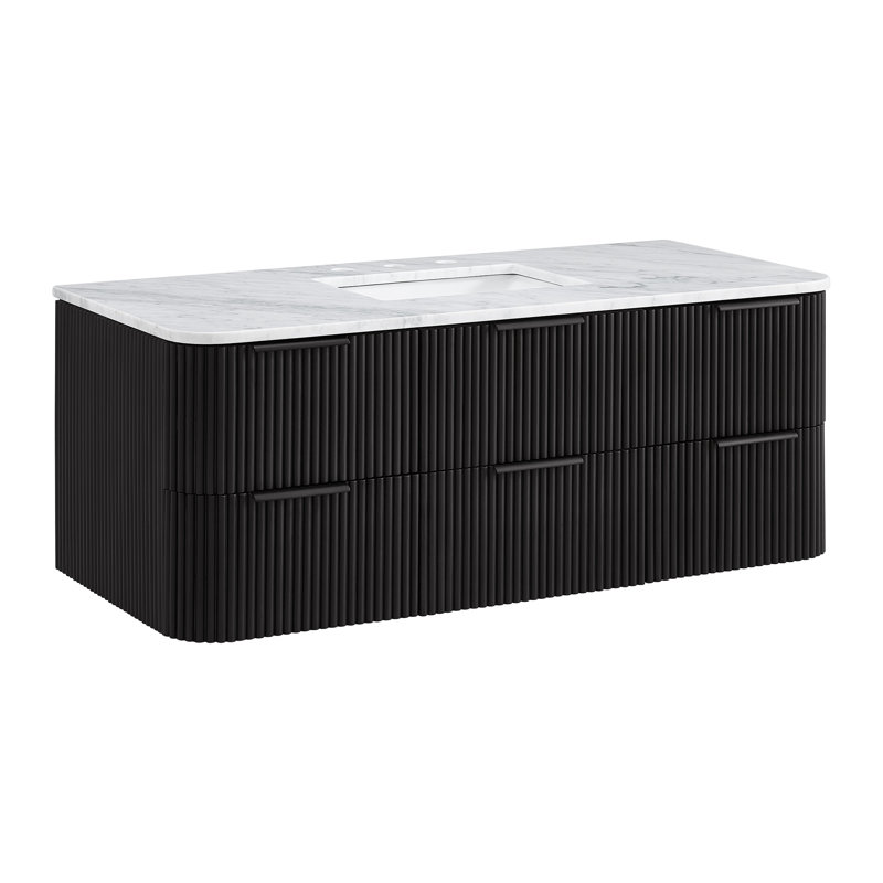 Kensington Floating Vanity 48" Single Vanity, Black