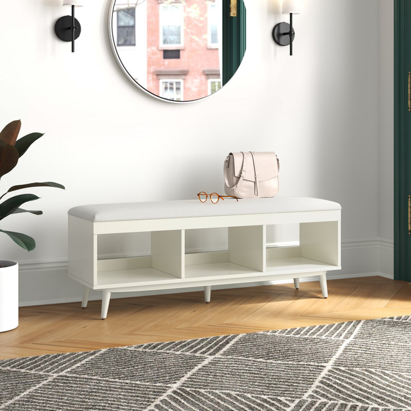 Hungate Linen Upholstered Storage Bench, Cream Linen