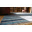 Large Square Flatwoven Blue Color Antique Striped Dhurrie Rug