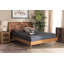 Lit plateforme en bois à finition brune noyer Hewins (grand)-349775903