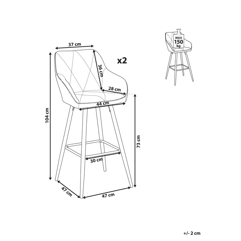 Maxman Yes Bar Stool, Orange, 73 cm
