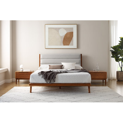 Horey Solid Wood and Upholstered Platform Bed -  Corrigan Studio®, 80655160BE1D49A98936F6478482D6F3