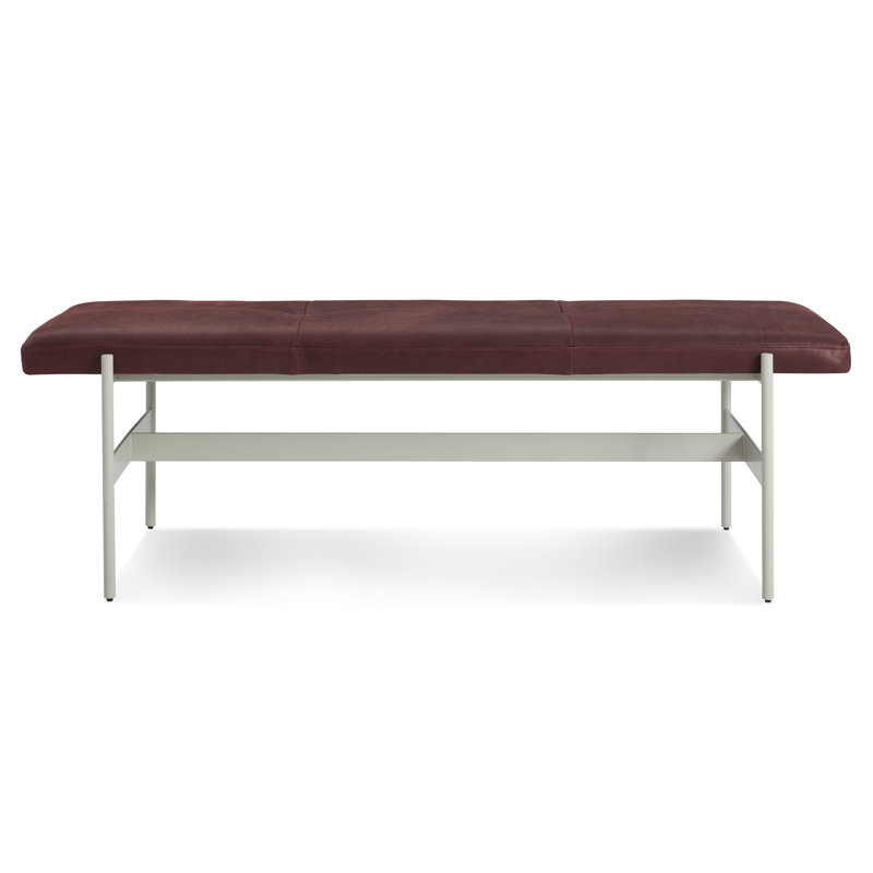 Daybench Leather Dining Bench, Putty, Camel Genuine Leather, 17" H x 55" W x 14" D