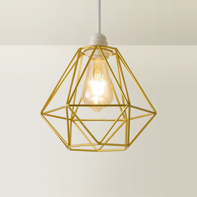 Carnegie 20cm H Metal Novelty Pendant Shade ( Clip On ), Gold