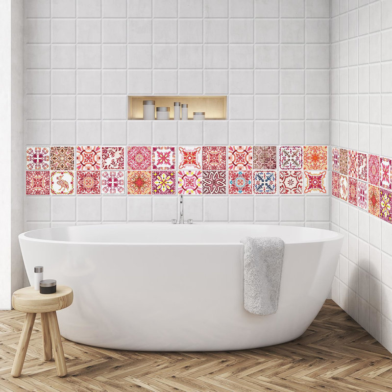 25.4cm W x 25.4cm L Vinyl Peel and Stick Mosaic Tile