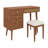 Retro Bohemian Vanity Desk with Mirror & LED Lights, Flip-Top Makeup Dressing Table with 3 Drawers & 10 Compartments Storage Vanity Set