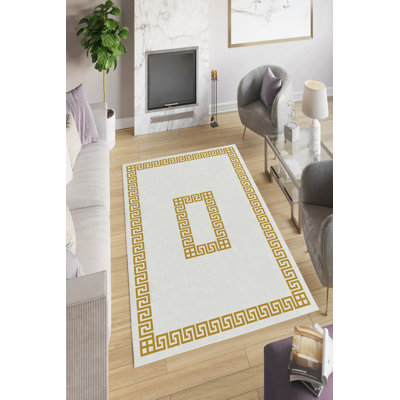 Elegant Hall Carpet, Cream Color, 31.5 x 59.1 inches | 100% Polyester, 650 g/m², 0.16 in Pile Height | Antibacterial, Eco-Friendly, Non-Slip PVC Dot Underside | Machine Washable, Perfect for Home Decor & Entryways