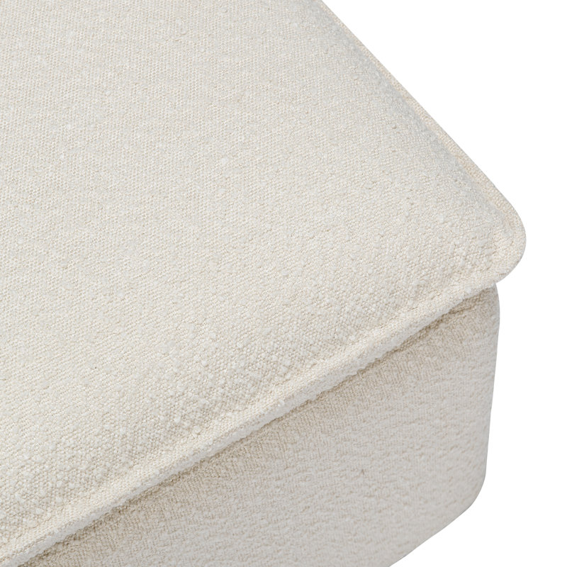 Cali Storage Ottoman, Ivory Boucle