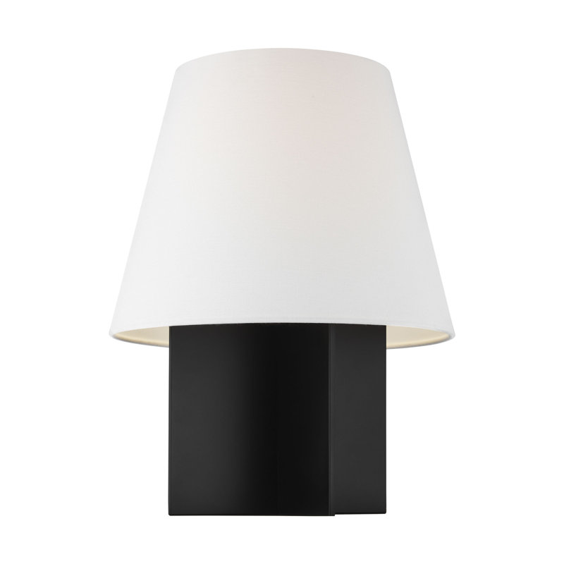 Kelly Wearstler Blocco 1 Light Bedroom Home Office Living Room Lamp In Soft Linen Finish With Linen Shade, Black, Black