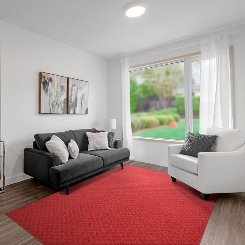 Tapis rouge touffeté Esther, Rectangle 9 pi x 12 pi