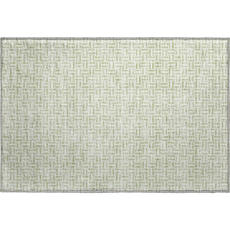 Premium Machine Washable Prisco Aloe Rug, Rectangle 1'8" x 2'6"