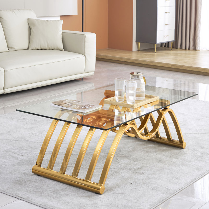 Table basse à plateau en verre, Clair