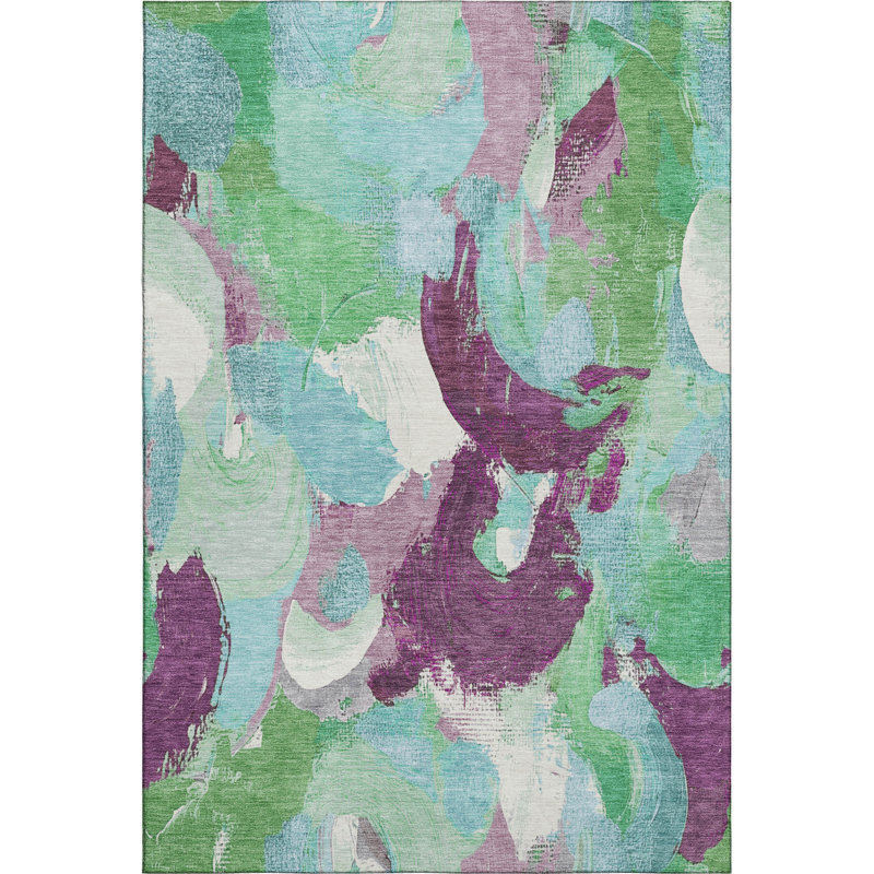 Premium Machine Washable Mouton Abstract Rug, Rectangle 10' x 14'