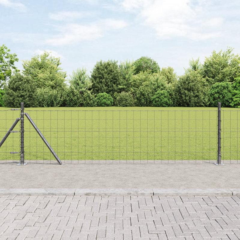 Galvanised Steel Border Fencing, Grey, 40 x 2500 x 0.2 cm