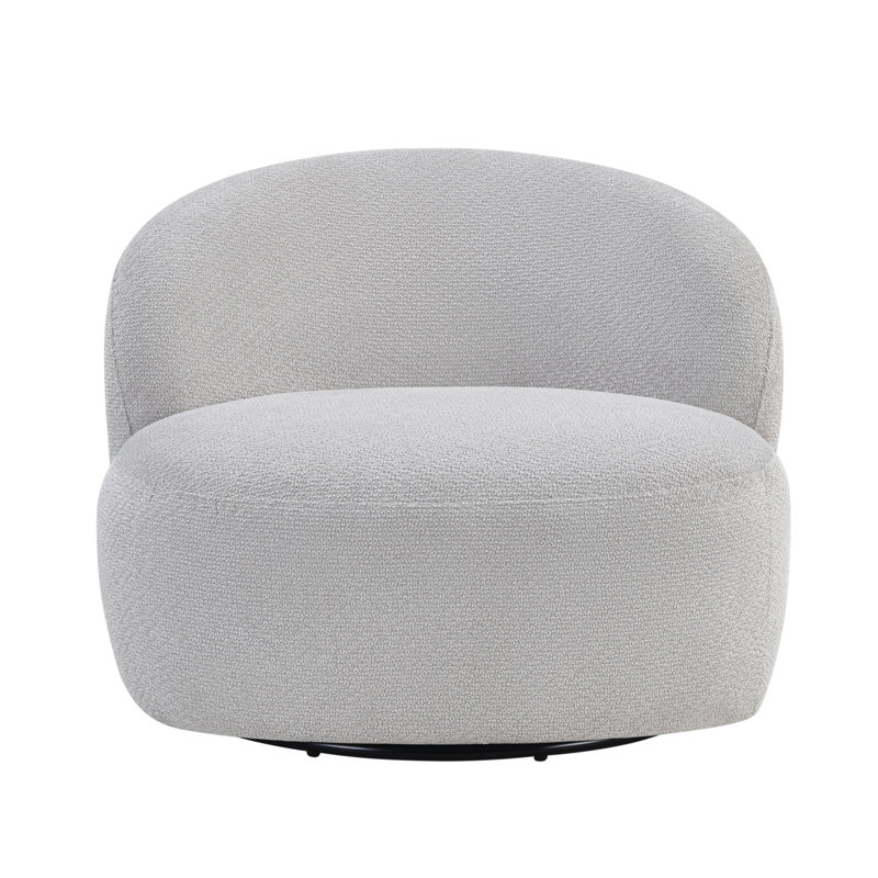 Modern Performance Fabric Upholstered Swivel Accent Chair, Gray – Barbara by Pipp & Liv, Gray, No