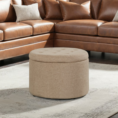 Stansell 22" Wide Tufted Round Storage Ottoman