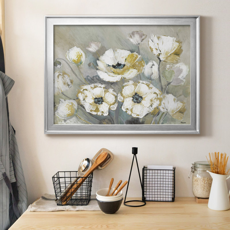 " Soft Spring ", Silver Framed Canvas, 26.5" H x 36.5" W x 1.5" D