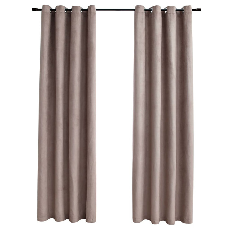 Azurah Blackout Curtain Pair, Width 140 x Drop 245cm, Taupe