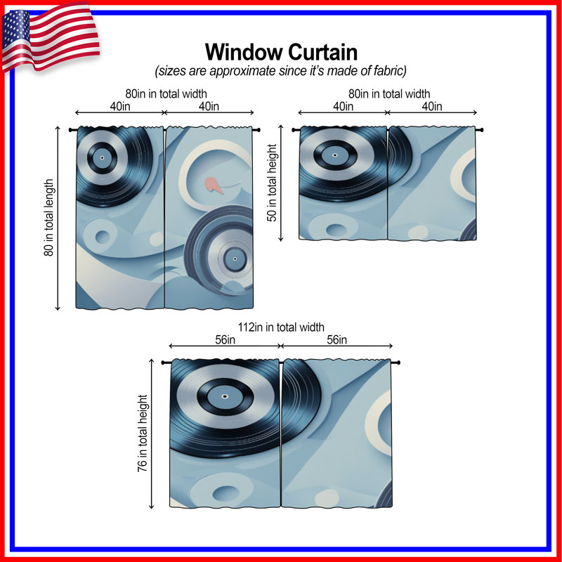 Rideaux en vinyle abstraits et transparents, Room Darkening, 80 po x 61 po - 2 panneaux