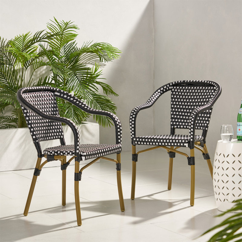 Chaise BISTRO (ensemble de 2), Blanc/Noir
