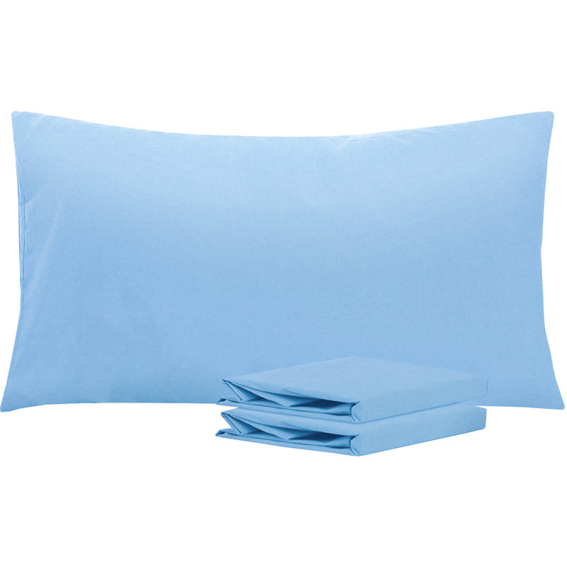 Taies d'oreiller de lit, 1800 taies d'oreiller en microfibre brossée avec fermeture à enveloppe - NTBAY, Bleu ciel