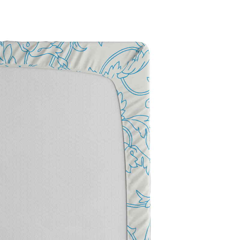 Microfiber Fitted Sheet, Twin Fitted Sheet, White Floral