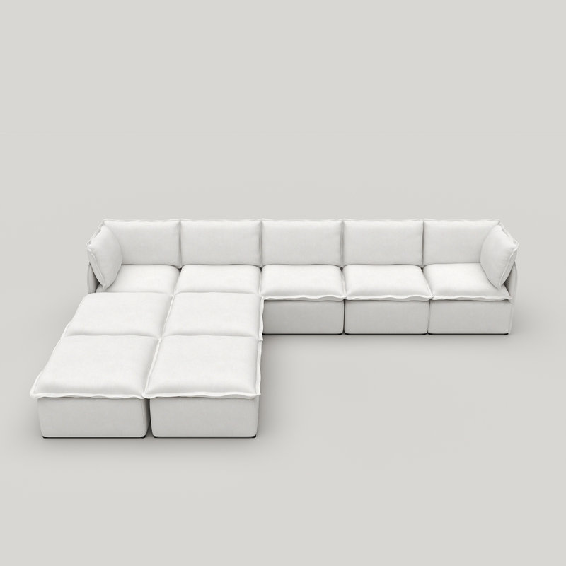 Canapé modulaire réversible Advait, Polyester blanc