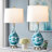 Aitkin 28" Modern Blue Glass Table Lamp with 3-Way Dimmable Lighting and USB Port 