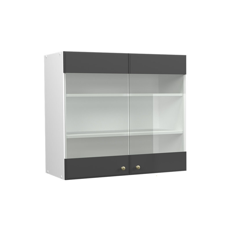 Kaelyne Display Cabinet, White/Dark grey