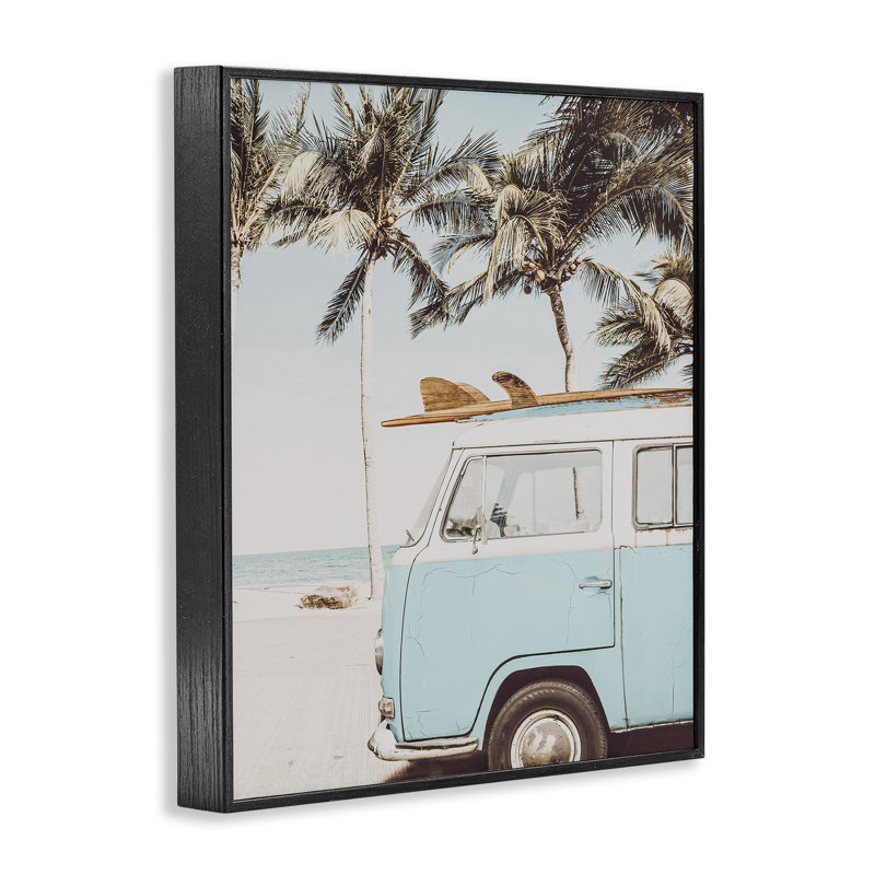 Planche de surf rétro et art de la giclée par LSR Design Studio, H 14 po x l 11 po, Giclée encadrée noir minuit