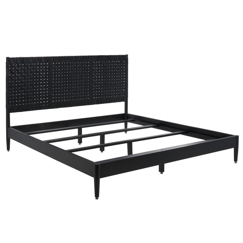 Tamita Leather Platform Bed, Queen, Black