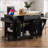 48.5" Kitchen Island with Trash Can Cabinet, Power Outlet, and Fluted Drawer – Black-129895298