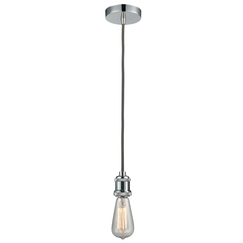 Waterville 1 - Light Single Pendant, Polished Chrome/Gray