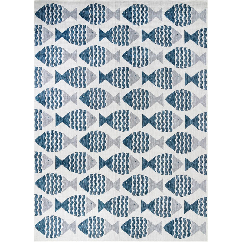 Tapis contemporain bleu marine Daitzman, Rectangle 10 pi x 14 pi 1 po