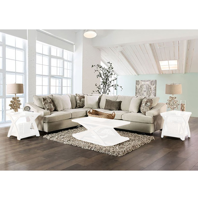 Canapé modulaire faisant face à la gauche de 126 po de large Aquashicola