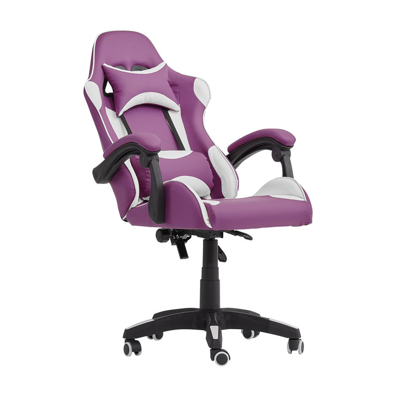 Chaise de jeu PC et course, Mauve/blanc