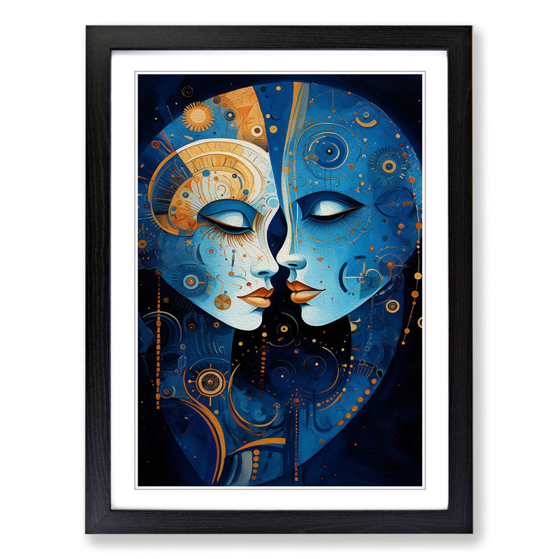 Single Picture Frame Print on Wood, Black Framed, 46cm H x 34cm W