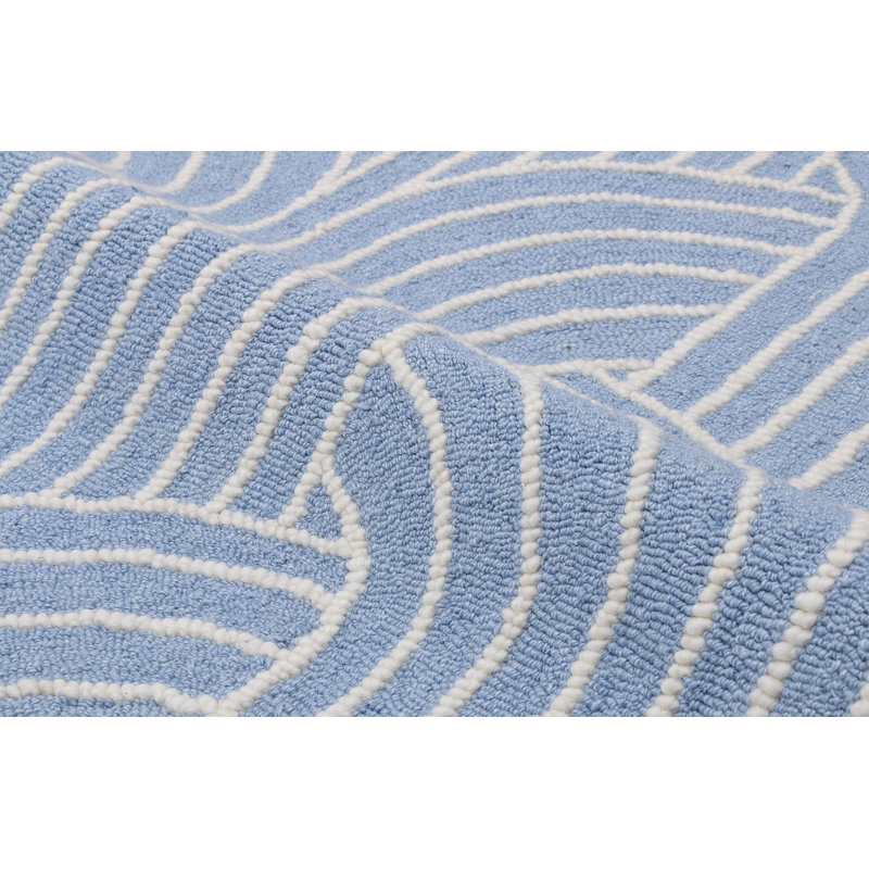 Geometric Area Rug in Denim Blue, Rectangle 12' x 15'