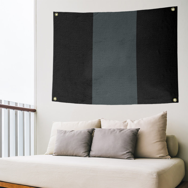 Tapisserie de polyester Las Vegas, H 26 po x l 36 po x P 1 po, Noir / gris acier / noir
