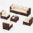 Bhairavi 6 - Person Modular Patio Conversation Set with Cushions-1023240763