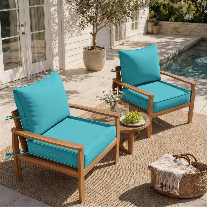 Coussins de chaise d'extérieur et coussins de siège et de dossier Brax 22X22X4 Braun Outdoor, ensemble de 2 coussins, 2