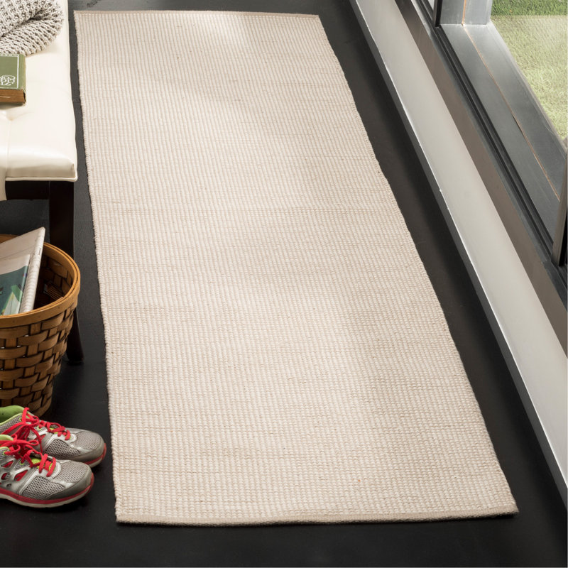 Tapis rayé en coton tissé à plat à la main Jodi, Tapis de couloir 2 pi 3 po x 10 pi