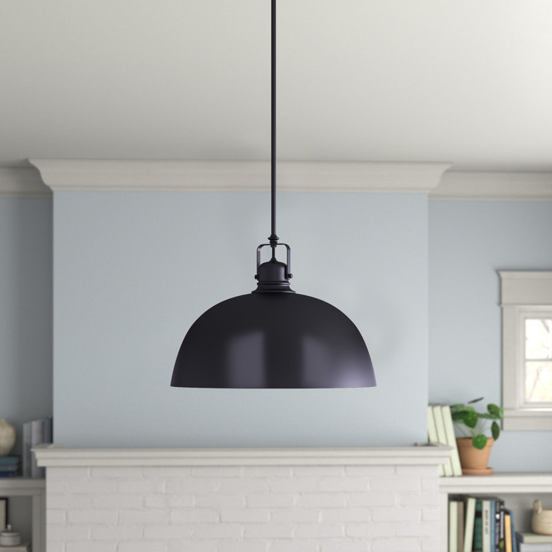 Luminaire suspendu en forme de dôme à 1 lumière Fedler, H 63 po x l 17,72 po x P 17,72 po
