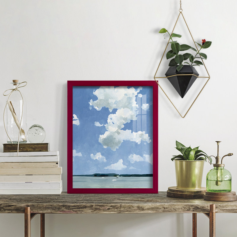 «Juillet Lakeside II», impression encadrée avec verre, Rouge, H 15 po x l 12 po x P 1 po