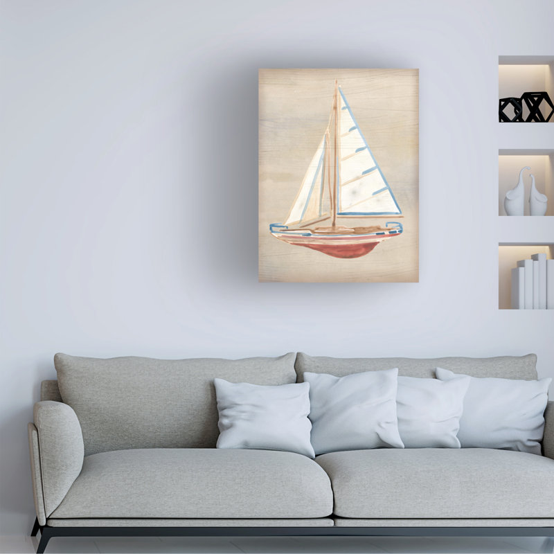 «Driftwood, voilier IV» sur un cadre, H 47 po x l 35 po
