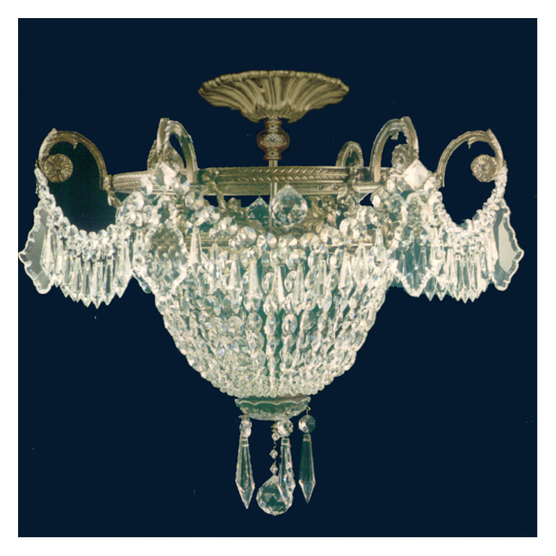 Cowie Semi Flush Mount, Antique Silver