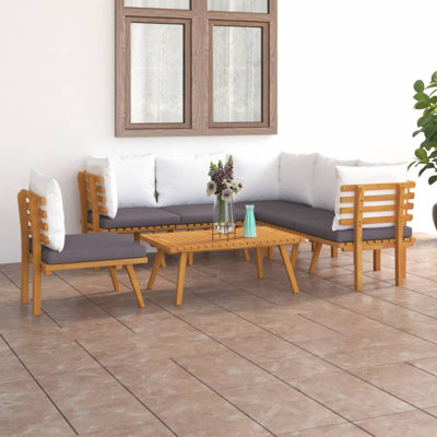 Chaise longue avec coussins 4 pièces Damita