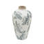 Vase en céramique 6,7 x 6,7 x 11,6 po avec motif floral gris